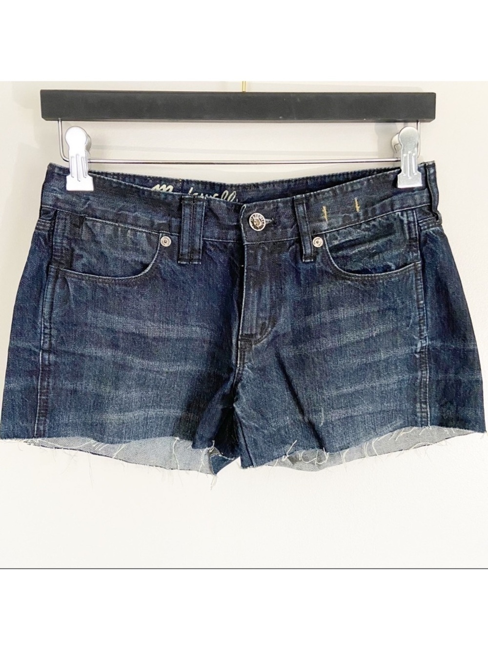 MADEWELL Raw Cut Jean Shorts Dark Wash Size 25